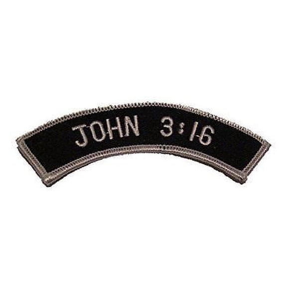 JOHN 3:16 TOP ROCKER PATCH CROSS CHRISTIAN BEGOTTEN SON EVERLASTING LIFE GOSPEL