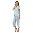 thumbnail image 2 of Casual Nights Lace Trim Women's Short Sleeve Capri Pajama Set, 2 of 5