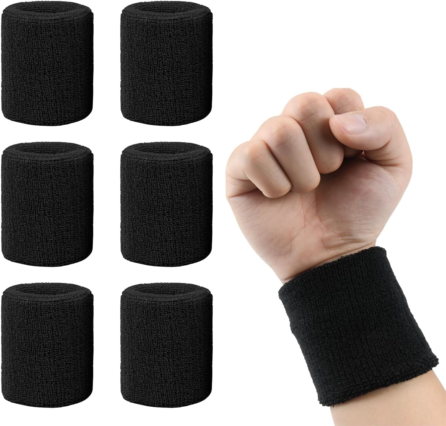 Under Armour Performance Wristband, Black/White, One Size