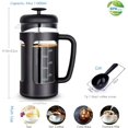 thumbnail image 2 of Easyworkz French Press 34 oz Coffee Tea Maker with Borosilicate Glass,Soft Grip Handle, 2 of 8