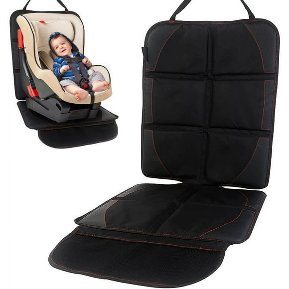 Anti-slip Car Seat Protector Child Seat Cover Universal Car Seat Adapter with Convenient Pockets Black