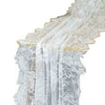 thumbnail image 2 of Ludlz Floral Lace Table Runner French Elegant Romantic Sheer White Black Tulle Long Rectangle Wedding Bridal Shower Party Dining Table Cover Kitchen Supplies, 2 of 8