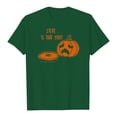 thumbnail image 4 of T Shirts for Men Graphic Halloween Crying Pumpkin Printing Casual Short Sleeve Crew Neck Tees Comfortable Breathable Trendy Spring Summer Fall Men's Shirts Dark Green XXL, 4 of 4