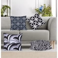 thumbnail image 5 of Ruvanti 4 Pack 100% Cotton Fabric Throw Pillows, 18x18 Soft, Cozy Square Decorative Pillows for Sofa, Couch Pillows, Bed, Ly Cushion Covers Including Insert; Black and Greyiving Room Luxur, 5 of 8