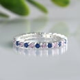 thumbnail image 3 of Bluebelljewels 14K White Gold Plated Sapphire Silver Eternity Band Women's Jewelry Engagement Ring Wedding Band Gift For Her Ring, 3 of 3