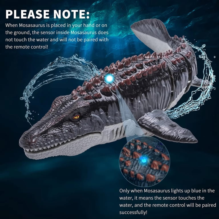Mosasaurus Télécommandé – Jouet Aquatique Réaliste Pour Piscine Et Lac, Avec Batterie Rechargeable