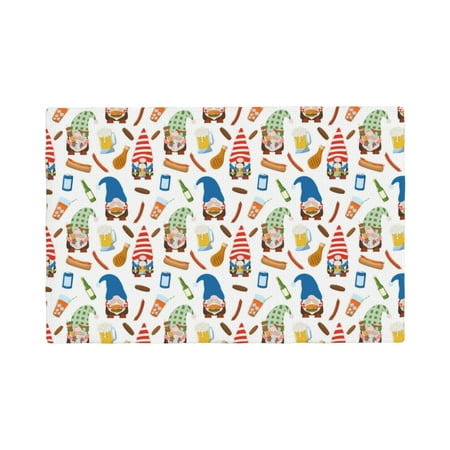 

Table Placemats Set of 4 - Barbecue Gnomes 12x18 In Faux Linen Double Heat Resistant Place Mats Cloth Indoor/Outdoor Placemats Washable Table Mats for Dining Kitchen Party