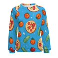 thumbnail image 7 of Fun Pizza Womens Casual Crewneck Sweatshirt Long Sleeve Tops Cute Pullover Loose Fit, 7 of 7