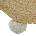 thumbnail image 6 of Ox Bay Quade 20" x 20" Natural Solid Jute Pom Pom Bordered Round Adult Decorative Throw Pillow, 6 of 12