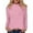 Pink, variant on EDFBUYKRS Womens Plus Size Tops Long Sleeve Shirts V Neck Textured Keyhole Gathered Knit Tunic Loose Fall Blouses Xxl