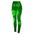 thumbnail image 6 of BOOMILK Leggings for Women St. Patrick's Day Shamrock Print Trendy High Waist Workout Leggings Slim Stretch Yoga Pants Green, 6 of 6
