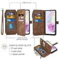 thumbnail image 4 of Asuwish Kickstand Hard Shell Wallet Cell Phone Case with Tempered Glass Screen Protector for Samsung Galaxy A35, Brown, 4 of 6