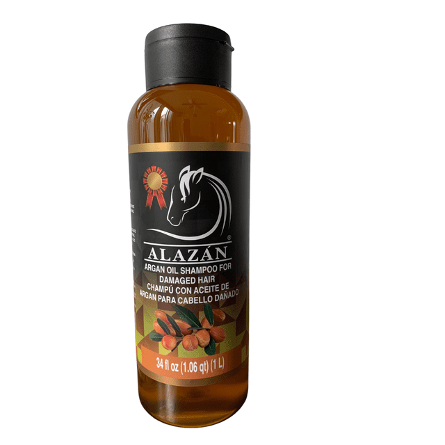 ALAZÁN, SHAMPOO DE CABALLO PARA USO HUMANO, CON ARGAN, PARA CABELLO MALTRATADO Y PROCESADO FORMULA ORGANICA ALAZAN 1 BOTELLA DE 1 LT