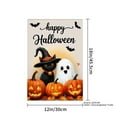 thumbnail image 4 of JOOCAR Happy Halloween Linen Garden Flag with Ghost, Cat, and Pumpkins for Fall Autumn Home Outdoor Garden Yard Door Decor 12x18 inch, 4 of 5