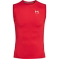 thumbnail image 2 of Under Armour T-Shirt Sans Manches Compression Armure HeatGear pour Hommes, Rouge (600)/blanc, Moyen Haut, 2 of 6