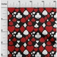 thumbnail image 2 of oneOone Cotton Cambric Red Fabric Poker Card Sewing Material Print Fabric By The Yard 42 Inch Wide, 2 of 4