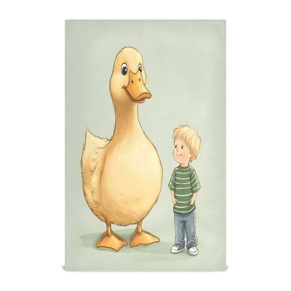 Oversized Yellow Duck Decorative Waffle Towel Kitchen Dishcloth 28x18in Multi-Use Tea Towel