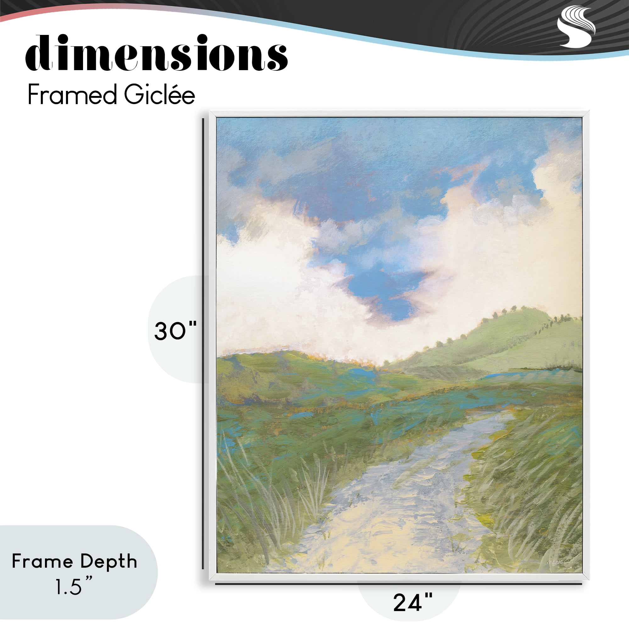 Stupell Industries Windy Path Impression White Framed Giclee Art, design by Dan Meneely