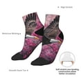 thumbnail image 6 of Rateoe Flower Bald Eagle Pattern Quarter Crew Socks,Toe Seamed Ankle Socks,Cotton Cushioned Breathable Athletic Crew Sports Socks, 6 of 7