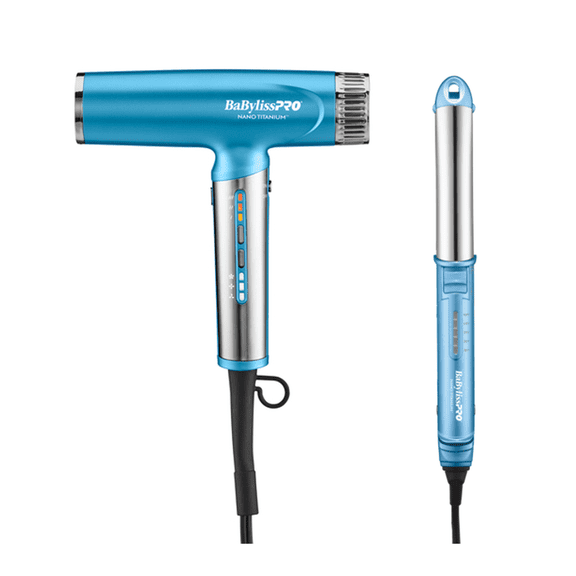 BaBylissPRO® Nano Titanium™ Nano Light Ionic Dryer & 1" Ultra-Sleek Styling Iron Prepack