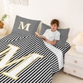 thumbnail image 3 of Erosebridal Glitter Print Letter M Full Size Sheets, Cartoon Monogrammed Bed Sheets, 4-Piece, 3 of 5