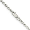 thumbnail image 3 of Sterling Silver 2.75mm Beveled Oval Cable Chain (24 X 2.75) Made In India qca080-24, 3 of 5