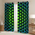 thumbnail image 2 of Erosebridal Green Geometric Curtains & Drapes Turquoise Honeycomb Blackout Curtains 42"Wx90"L For Bedroom Living Room, Abstract Geometry Window Curtains Geometrical Beehive Window Treatments 2 Panels, 2 of 6