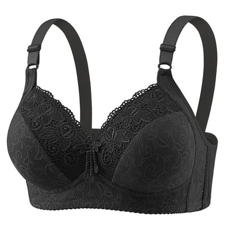 Chuancc Plus Size Underwear Comfortable Large Size Gathered Underwear Anti Sagging Sexy Back without Ring To Collect Breasts Ladies Mother Bra Bra No Underwire Push Up Bra Clearance Black 40