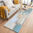 thumbnail image 2 of Modern Abstract Large Area Rugs for Bedroom Living Room, Soft Non Slip Carpet Bedside Rug, Blue Brown Color Blocks Rectangular Floor Cover Kitchen Accent Rug 2'x6' for Dining Room/Office, 2 of 9