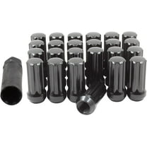 Wheel Accessories Parts 24 Pcs M14x1.5 14x1.5 Thread Truck 1.90" Long Spline Lug Nuts Black 7 Spline Hex Fits 1999  Chevy Silverado GMC Sierra 1500 2015  Ford F 150 Nissan Titan XD 2019  Ram 1500