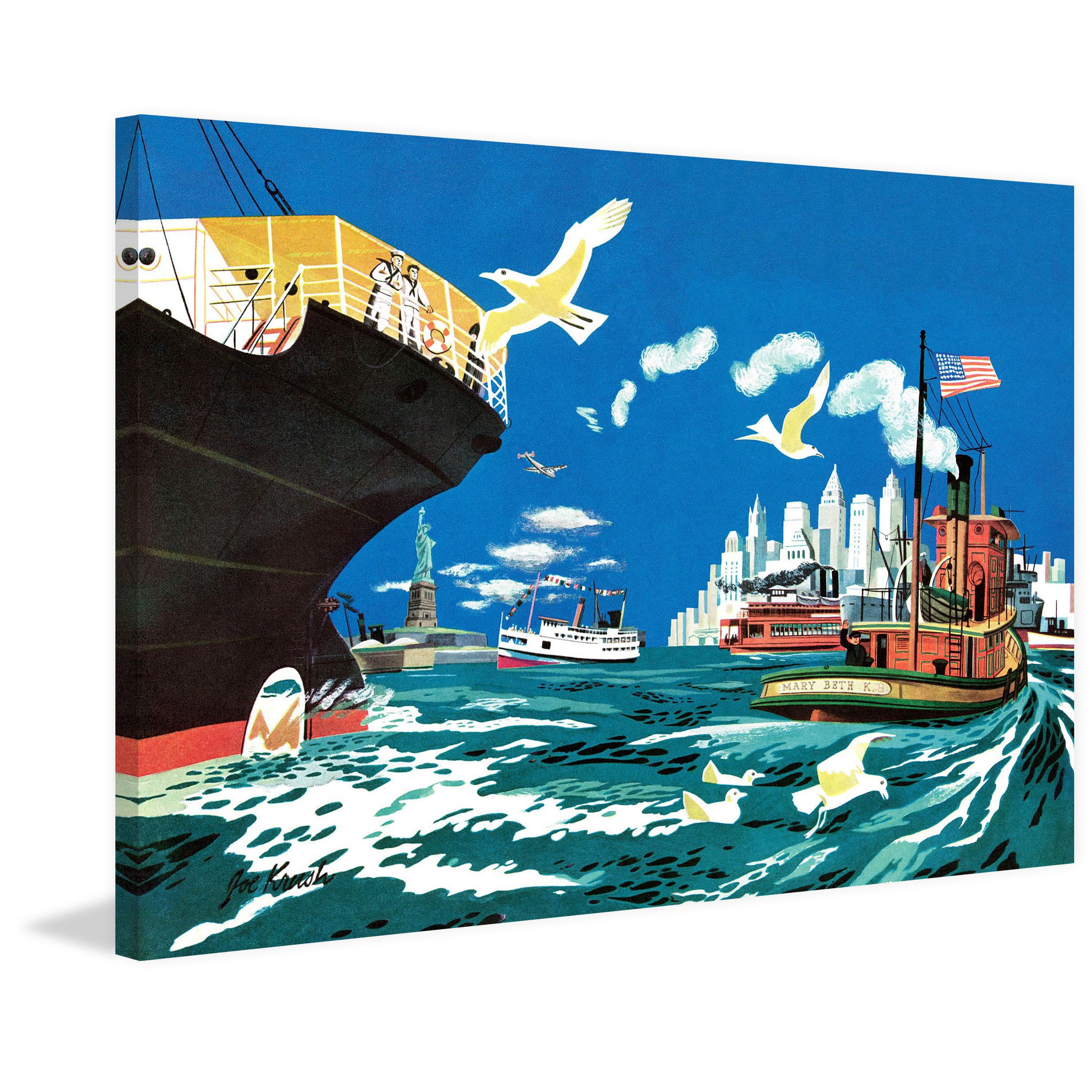 "Sea Port" Painting Print on Wrapped Canvas
