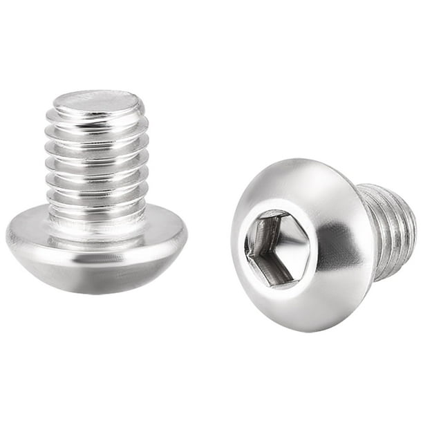 Tornillos de cabeza redonda hexagonal Uxcell M8 x 0.39'' de acero inoxidable 304 tono plateado 10PCS