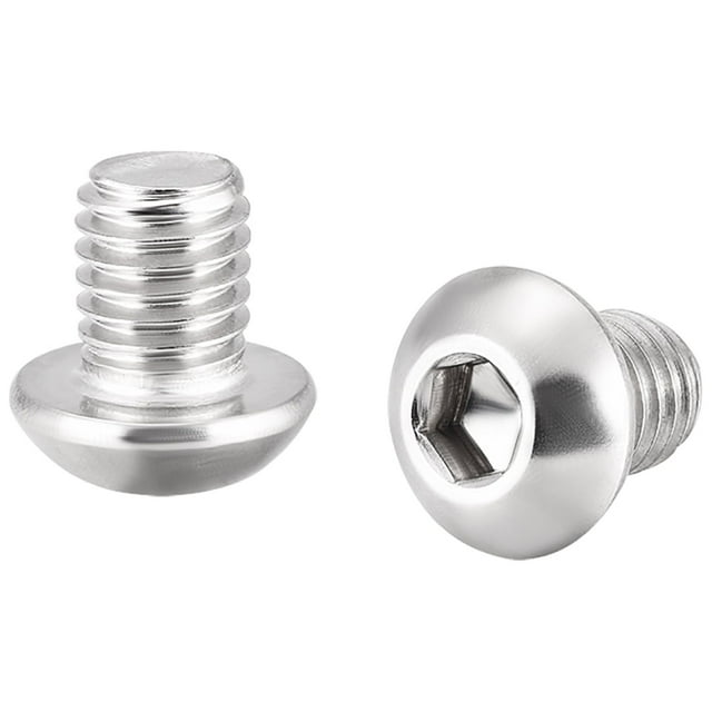 Tornillos de cabeza redonda hexagonal Uxcell M8 x 0.39'' de acero inoxidable 304 tono plateado 10PCS