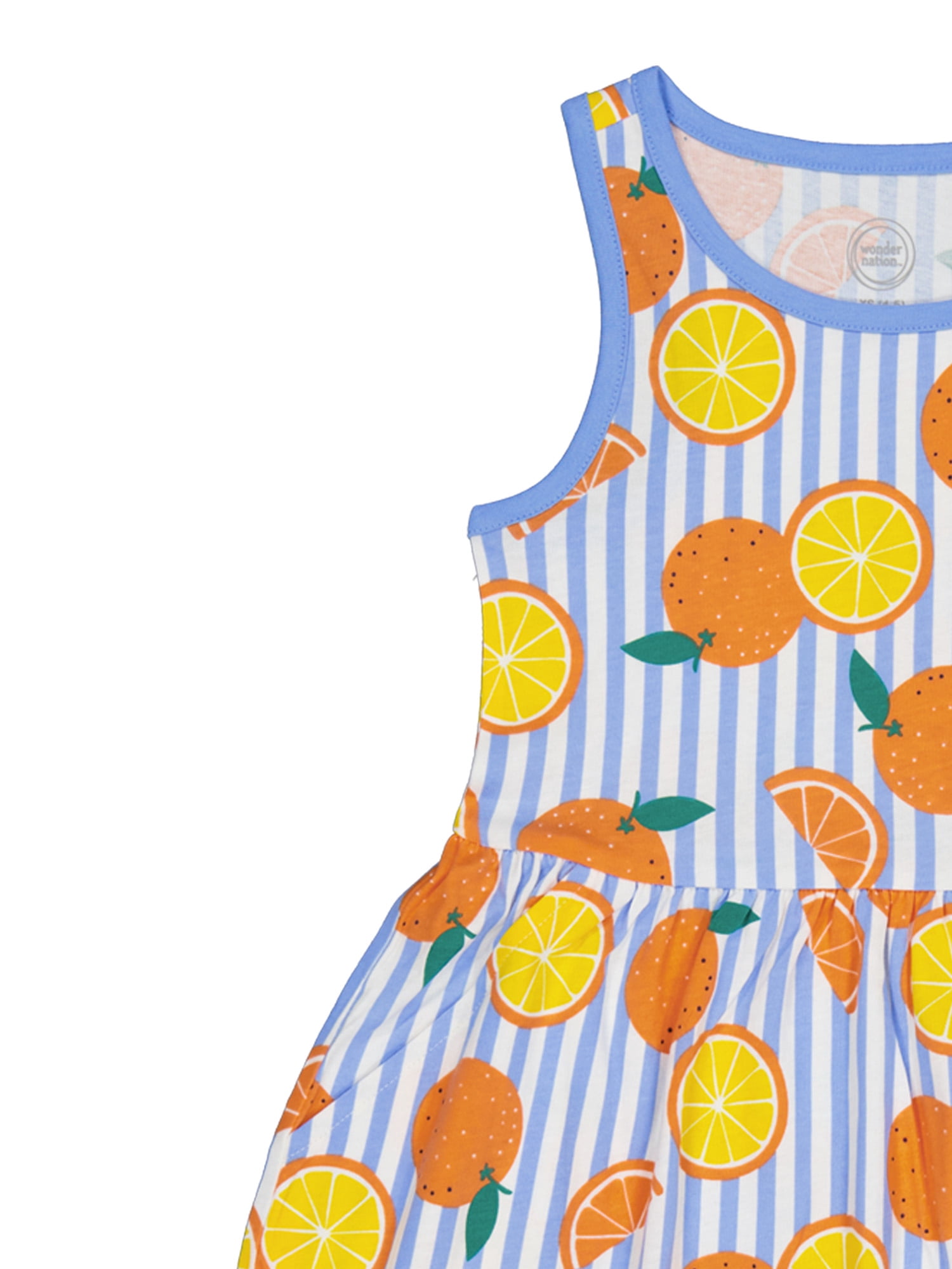 Wonder Nation Girls Play Dress and Short 2 Piece Set, Sizes XS-XLP
