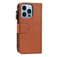 thumbnail image 5 of SaniMore iPhone 14 Pro 6.1" 2022 Case with Wrist Strap Zipper Wallet [Card Slots] Premium PU Leather Skin [Retro Durable] Shockproof Anti-scratch Kickstand Business Cover For iPhone 14 Pro, Brown, 5 of 8