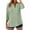 Linen Tops for Women-A14 Green, variant on Mifsaly Cotton Linen Shirts For Women 3/4 Sleeve Tops 2026 Pleated Buttons Dressy Casual Blouse Lightweight Loose Summer Vacation Blouse Fashion Spring Clothing S