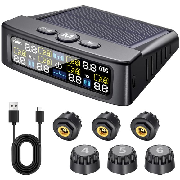 Sistema de control de presión de neumáticos LETOURWM M12-3 con 6 sensores