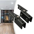 thumbnail image 2 of LEFU pour Charnières de Porte en Verre Sans Perçage, Lot de 2, Quincaillerie d'Armoire d'Exposition en Acier Inoxydable pour Tablettes en Verre de 5 à 8 mm, Ajustement à Vis Réglable, Salle de Bain Cuisine Vitrine Support pour Aquarium Pinces Noir, 2 of 10