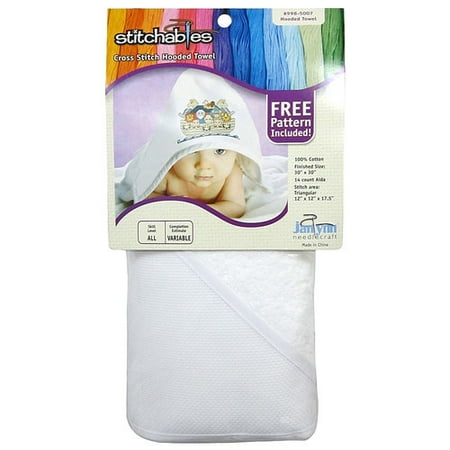 Janlynn Stitchables Cross Stitch Hooded Towel