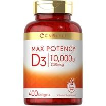 Vitamin D3 10000 IU | 400 Softgels | High Potency | Non-GMO, Gluten Free | by Carlyle