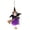 Purple, variant on Decorr Halloween Witch Hanging Ornaments, 9.7 Inch Broom Bell Witch Doll Pendants, Fabric Witch Decor Charms for Tree Door Window Fall Halloween Decorations, Orange