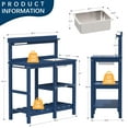 thumbnail image 2 of FOOWIN HDPE Outdoor Potting Table, Garden Potting Bench Table with Sink, Navy Blue, 2 of 8