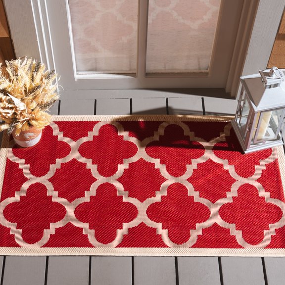 Courtyard Becky Quatrefoil Indoor/Outdoor Area Rug or Runner