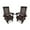 Deep Brown-2 seats, variant on Fortune Candy Wood Patio Glider with High Back and Deep Contoured Seat, Heavy Duty 600 lbs, for Outdoor Patio Garden, Black, set of 2