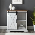 thumbnail image 4 of Walker Edison Sliding Barn Door 32" Engineered Wood Buffet Table in White, 4 of 9