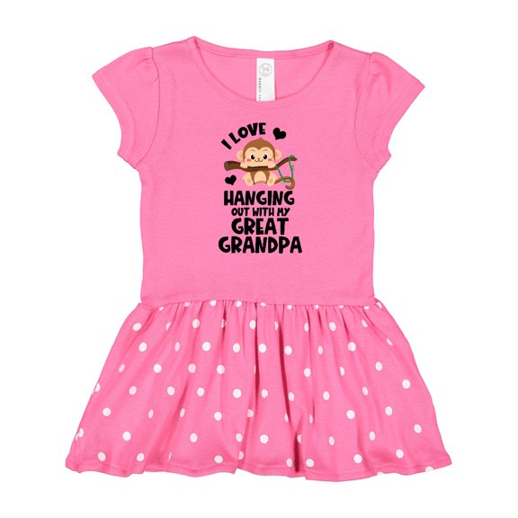 Inktastic Monkey I Love Hanging out with My Great Grandpa Gift Baby Girl Dress