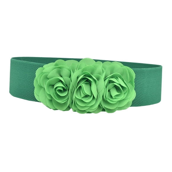 Cinturón elástico grueso y ancho para mujer, ideal para camisas largas, abrigos y vestidos. Verde