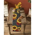 thumbnail image 4 of Sunflower Retro Burlap Cotton Table Runner 13x70 Inches Long, Spring Summer Rustic Flowers Botanical Farmhouse Table Runners, Outdoor Dining Tablecloths Decor for Baby Shower/Party/Wedding, 4 of 6