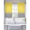 thumbnail image 5 of Yellow Grey Abstract Paint Sheer Curtains 54 Inches Long 2 Panels Light Filtering Semi Sheer Window Curtains Drapes for Bedroom Living Room 52"x54"&nbsp;2&nbsp;&nbsp;Panels, 5 of 7