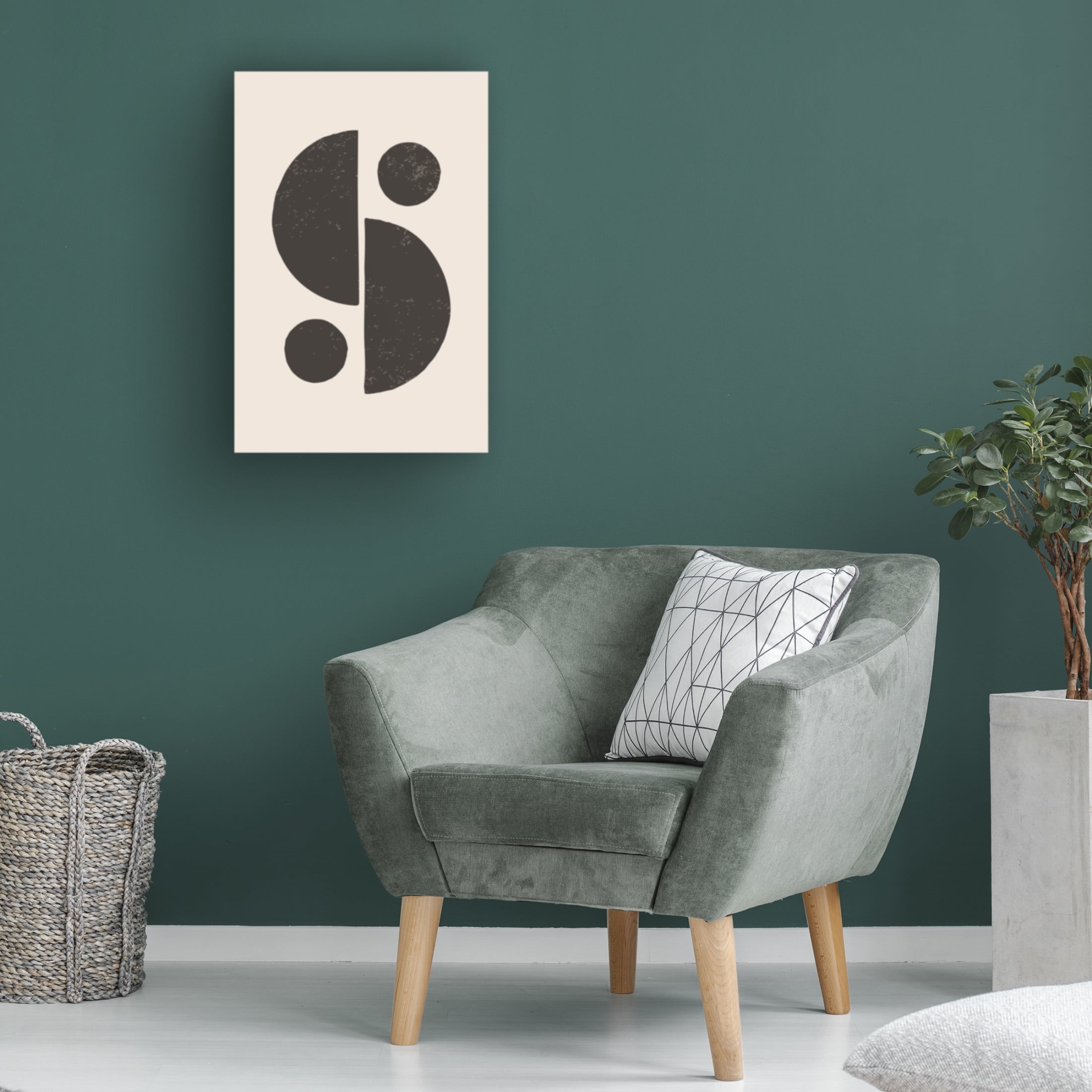 Trademark Fine Art jay stanley  Black Abstract Shapes Series 2 Canvas Wall Art